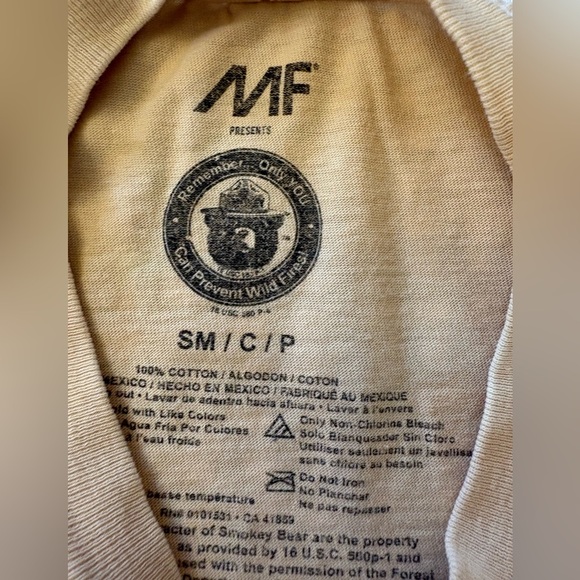 Smokey The Bear Tan Yellow Graphic Tee - Picture 14 of 16